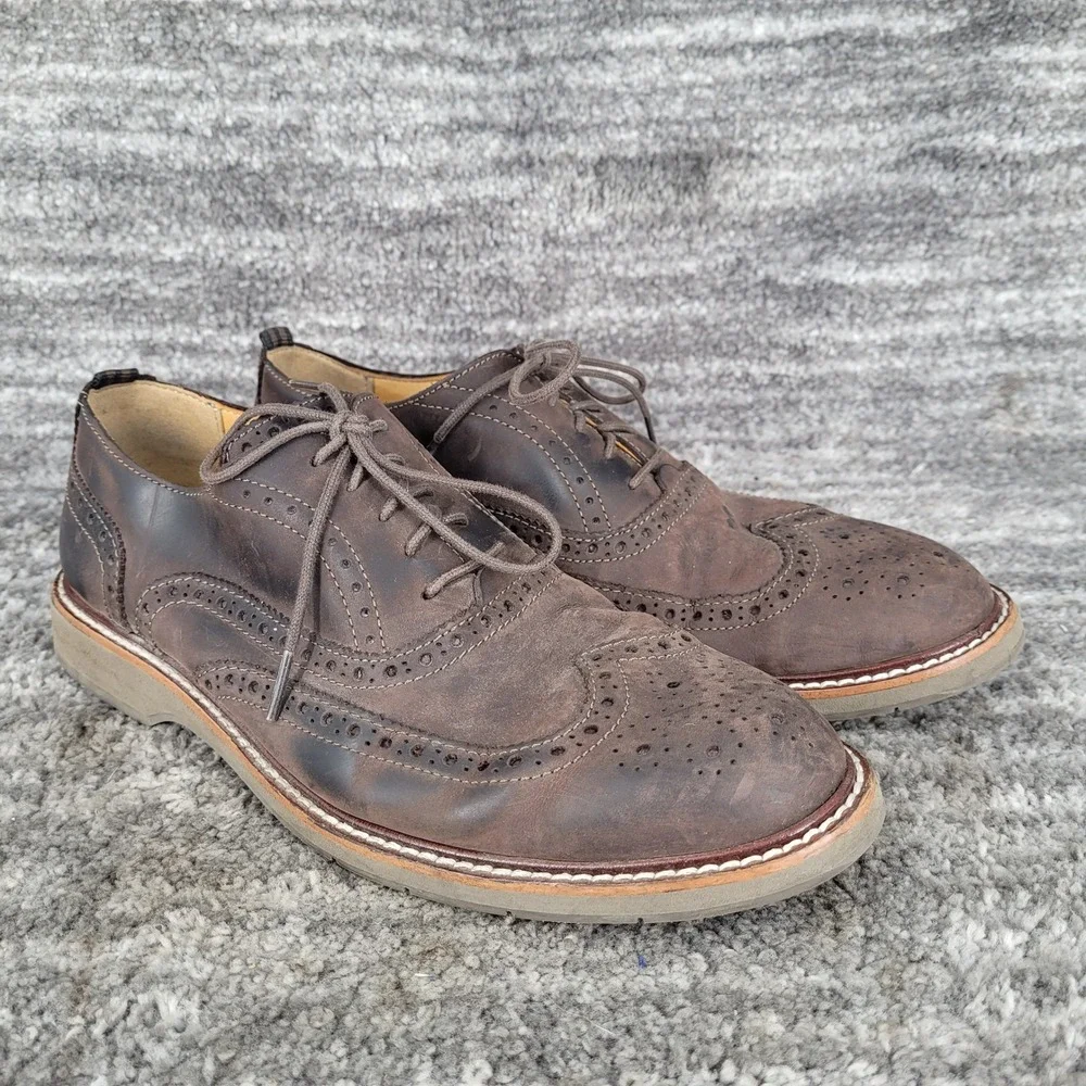 Cole Haan Grand oS Mens Brown Leather Wingtip Oxford Dress Shoes‎ Size 9